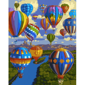 Картина по номерам "Полет воздушных шаров"