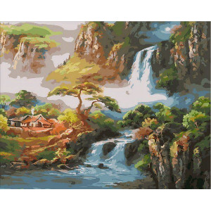 Картина по номерам "Китайская деревушка"
