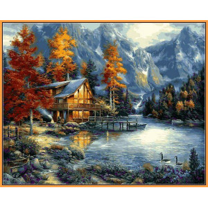 Картина по номерам "Дом в горах"