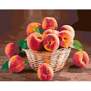 Картина по номерам "Персики в корзине"