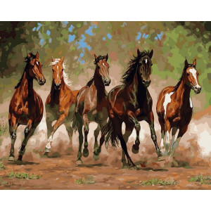 Картина по номерам "Лошади в каньоне"