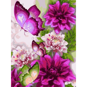 Картина по номерам "Квіти та метелики"
