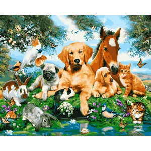 Картина по номерам "Домашние животные"