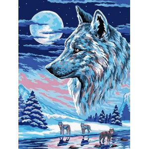 Картина по номерам "Волки под луной"