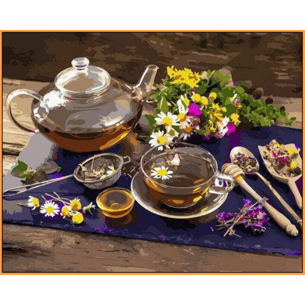 Картина по номерам "Чай с цветочным мёдом"