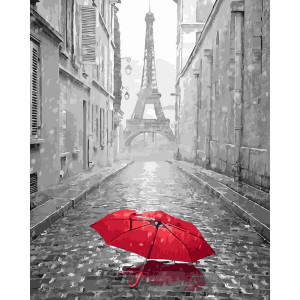 Картина по номерам "Парижзкий зонтик"