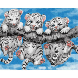 Картина по номерам "Маленькі тигренята"