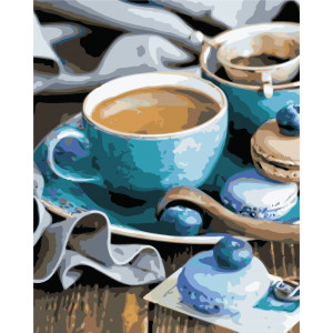 Картина по номерам "За чашкою кави"