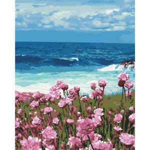 Картина по номерам "Квіти біля моря"