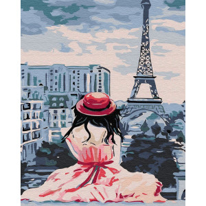 Картина по номерам "Дівчина у Парижі"