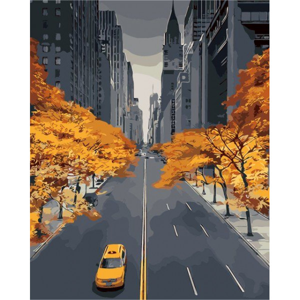 Картина по номерам "Золотая осень Нью Йорка"