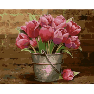 Картина по номерам "Букет розовых тюльпанов"