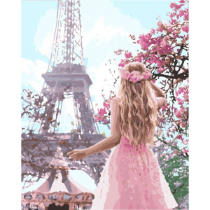 Картина по номерам "Влюблённая в Париж"