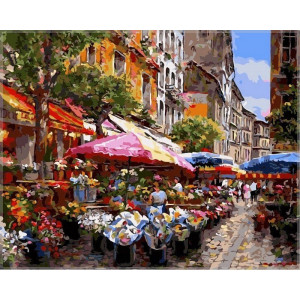 Картина по номерам "Цветочный рынок"