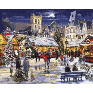 Картина по номерам "Рождество в городе"