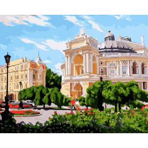 Картина по номерам "Одесса. Оперный театр летом"