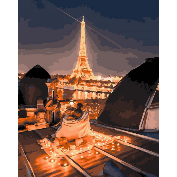 Картина по номерам "Ночные крыши Парижа"