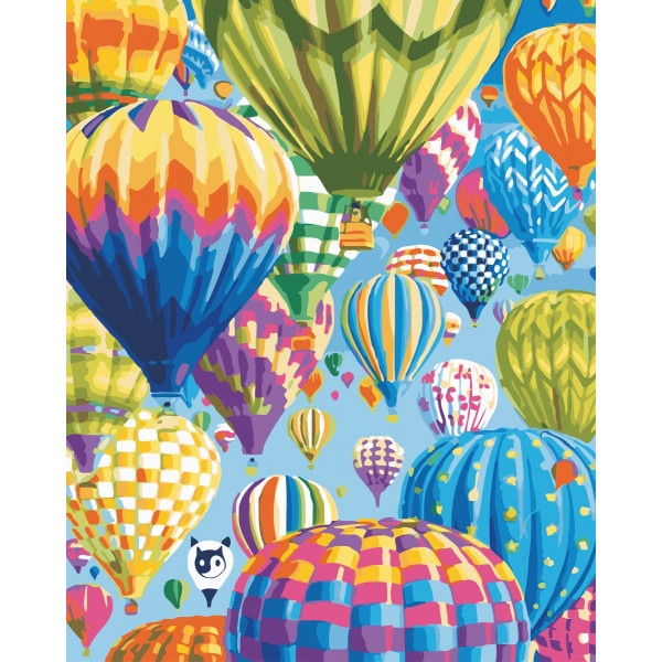 Картина по номерам "Цветочные воздушные шары"