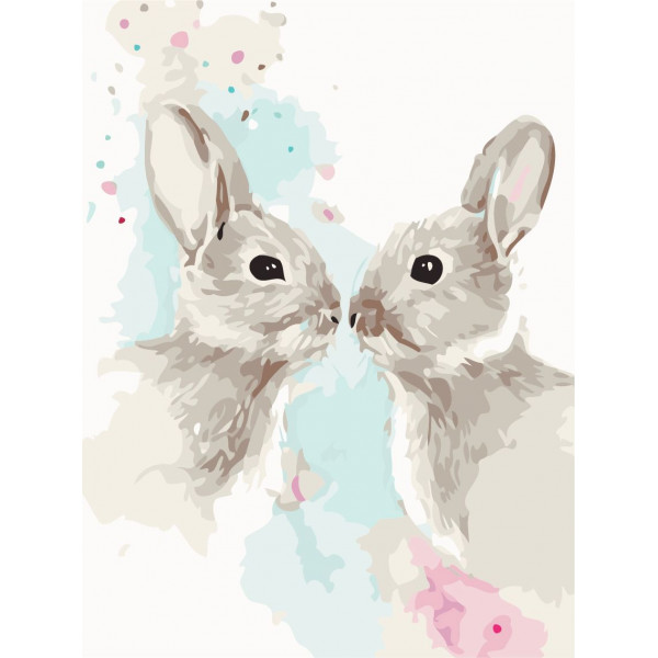 Картина по номерам "Цветные кролики"