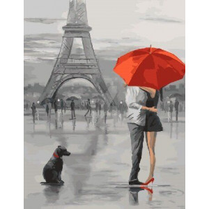 Картина по номерам "Любовь в Париже"