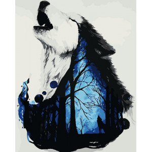 Картина по номерам "Мистический волк"