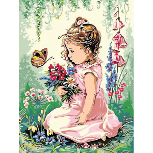 Картина по номерам "Дівчинка та метелик"