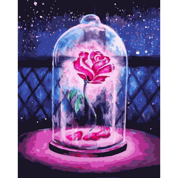 Картина по номерам "Роза в колбе"