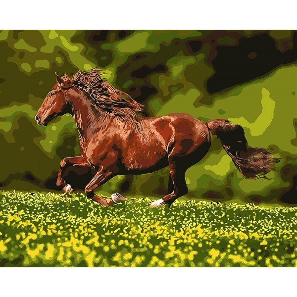 Картина по номерам "Скачущий конь"