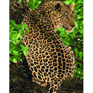 Картина по номерам "Леопард на дереві"