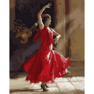 Картина по номерам "Огненный фламенко"