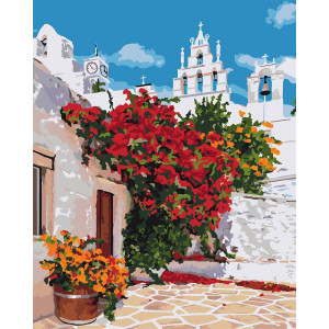 Картина по номерам "Дом в цветах"