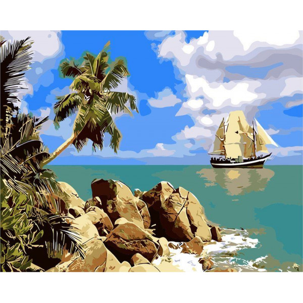Картина по номерам "Пиратский остров"