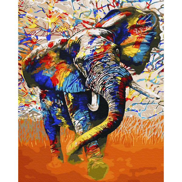 Картина по номерам "Разноцветный слон"