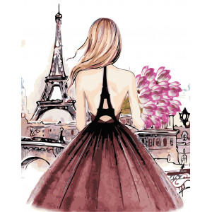 Картина по номерам "Красотка в Париже"