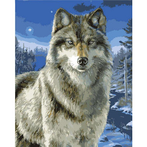 Картина по номерам "Нічний вовк"
