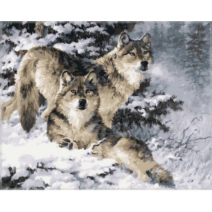 Картина по номерам "Пара волков"