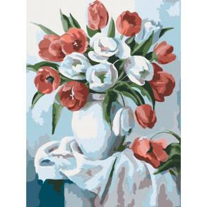 Картина по номерам "Букет ярких тюльпанов"