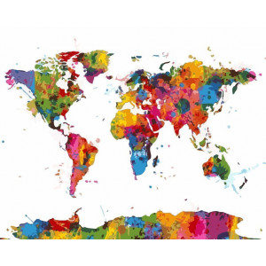 Картина по номерам "Карта мира"
