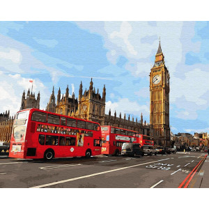 Картина по номерам "Лондонские автобусы"