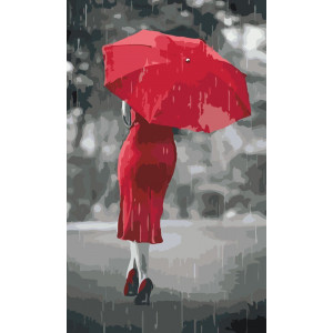 Картина по номерам "Красный зонтик"