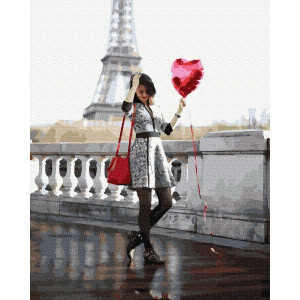 Картина по номерам "Влюбленная в Париже"