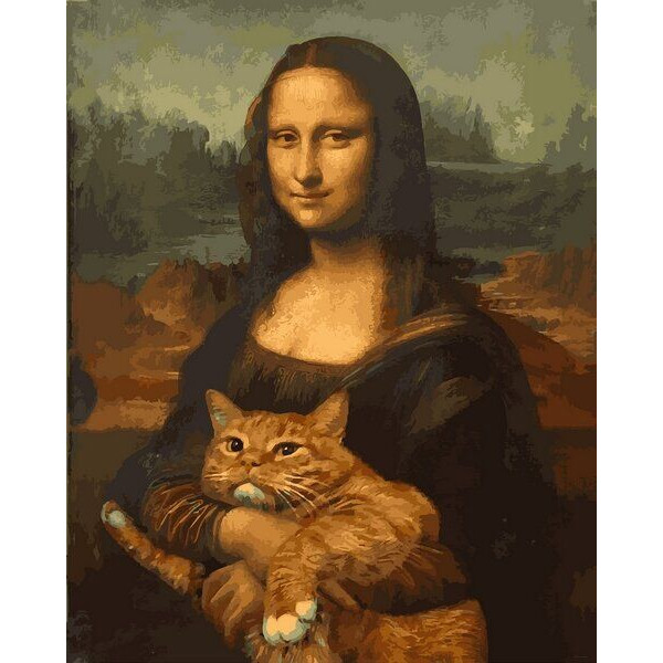 Картина по номерам "Мона Лиза с котом"