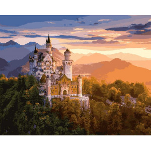 Картина по номерам "Замок в лучах заката"