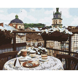 Картина по номерам "Кава на даху Львова"