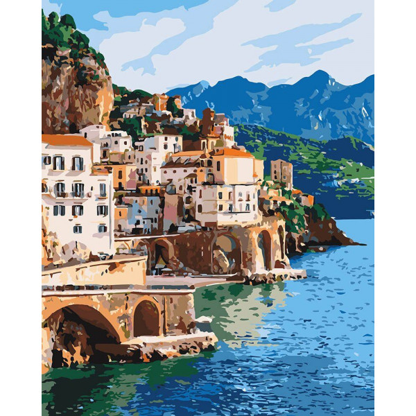 Картина по номерам "Город на побережье"