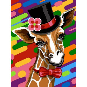 Картина по номерам "Жираф в шляпе"