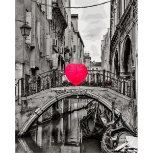 Картина по номерам "Зонт у формі серця"