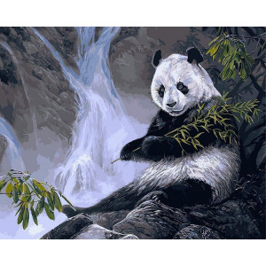 Картина по номерам "Панда с бамбуком"