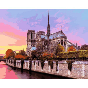 Картина по номерам "Світанок над собором Паризької Богоматері"