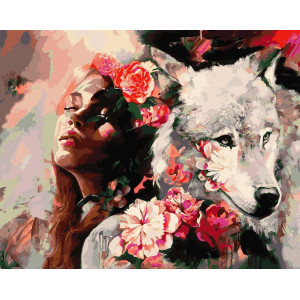 Картина по номерам "Белая волчица"